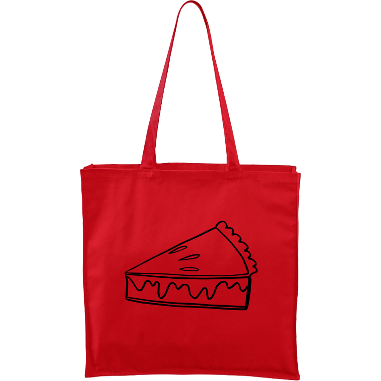 Ručně malovaná plátěná taška Carry - Pie Barva tašky: ČERVENÁ, Barva motivu: ČERNÁ