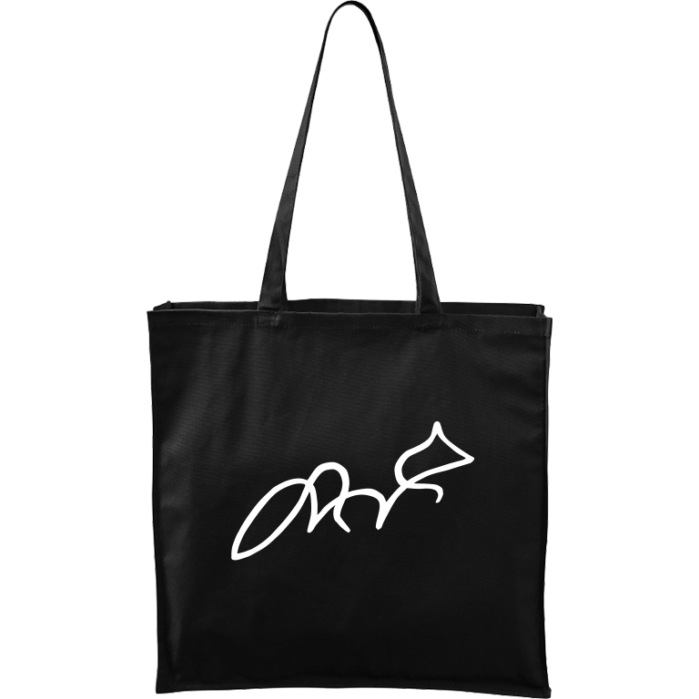 Ručně malovaná plátěná taška Carry - Jednotahové - Liška Barva tašky: ČERNÁ, Barva motivu: BÍLÁ