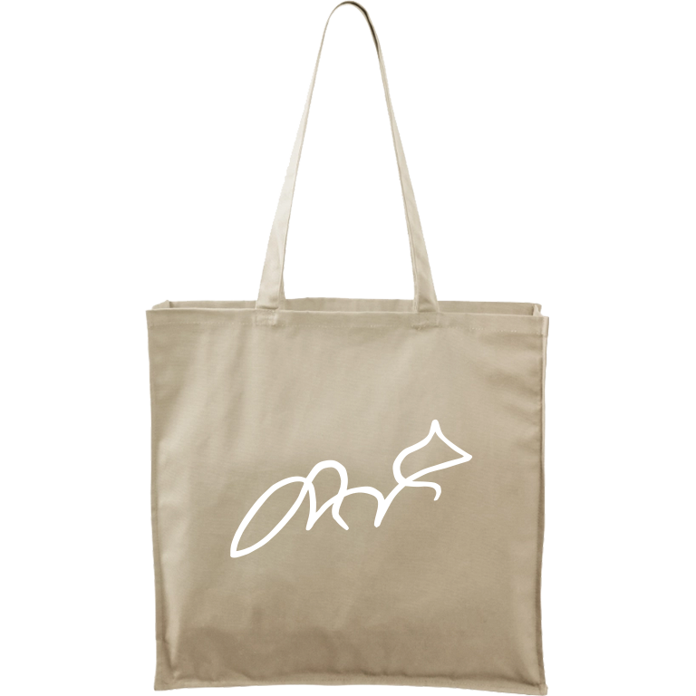 Ručně malovaná plátěná taška Carry - Jednotahové - Liška Barva tašky: PŘÍRODNÍ, Barva motivu: BÍLÁ