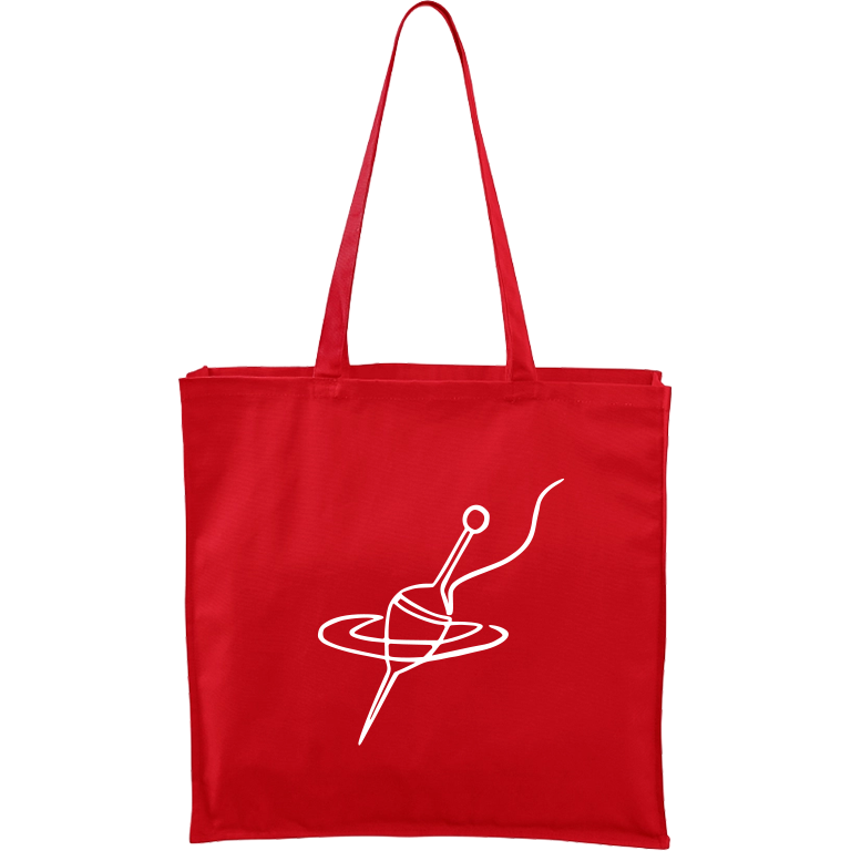Ručně malovaná plátěná taška Carry - Jednotahové - Splávek Barva tašky: ČERVENÁ, Barva motivu: BÍLÁ