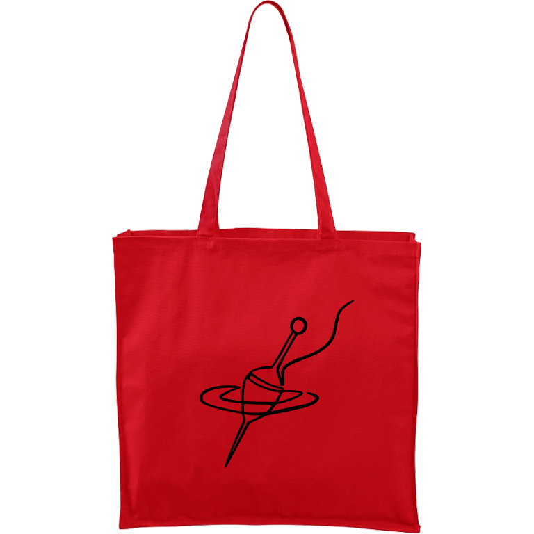 Ručně malovaná plátěná taška Carry - Jednotahové - Splávek Barva tašky: ČERVENÁ, Barva motivu: ČERNÁ