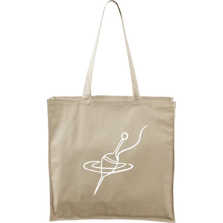 Ručně malovaná plátěná taška Carry - Jednotahové - Splávek Barva tašky: PŘÍRODNÍ, Barva motivu: BÍLÁ