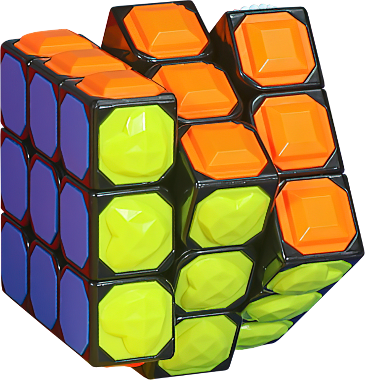 Rubikova kostka - Pro nevidomé a slabozraké - 3x3x3 - Embosované tvary - Klasické barvy