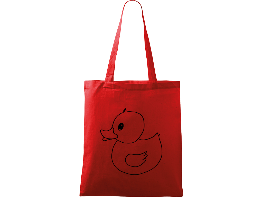 Ručně malovaná plátěná taška Handy - Kachna Barva tašky: ČERVENÁ, Barva motivu: ČERNÁ