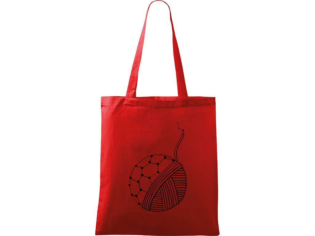 Ručně malovaná plátěná taška Handy - Fulleren Barva tašky: ČERVENÁ, Barva motivu: ČERNÁ