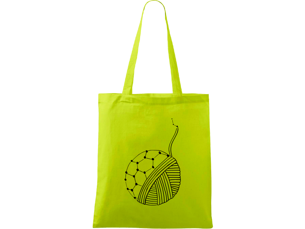 Ručně malovaná plátěná taška Handy - Fulleren Barva tašky: LIMETKOVÁ, Barva motivu: ČERNÁ