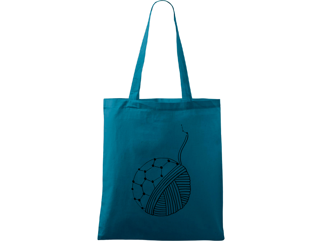 Ručně malovaná plátěná taška Handy - Fulleren Barva tašky: PETROLEJOVÁ, Barva motivu: ČERNÁ