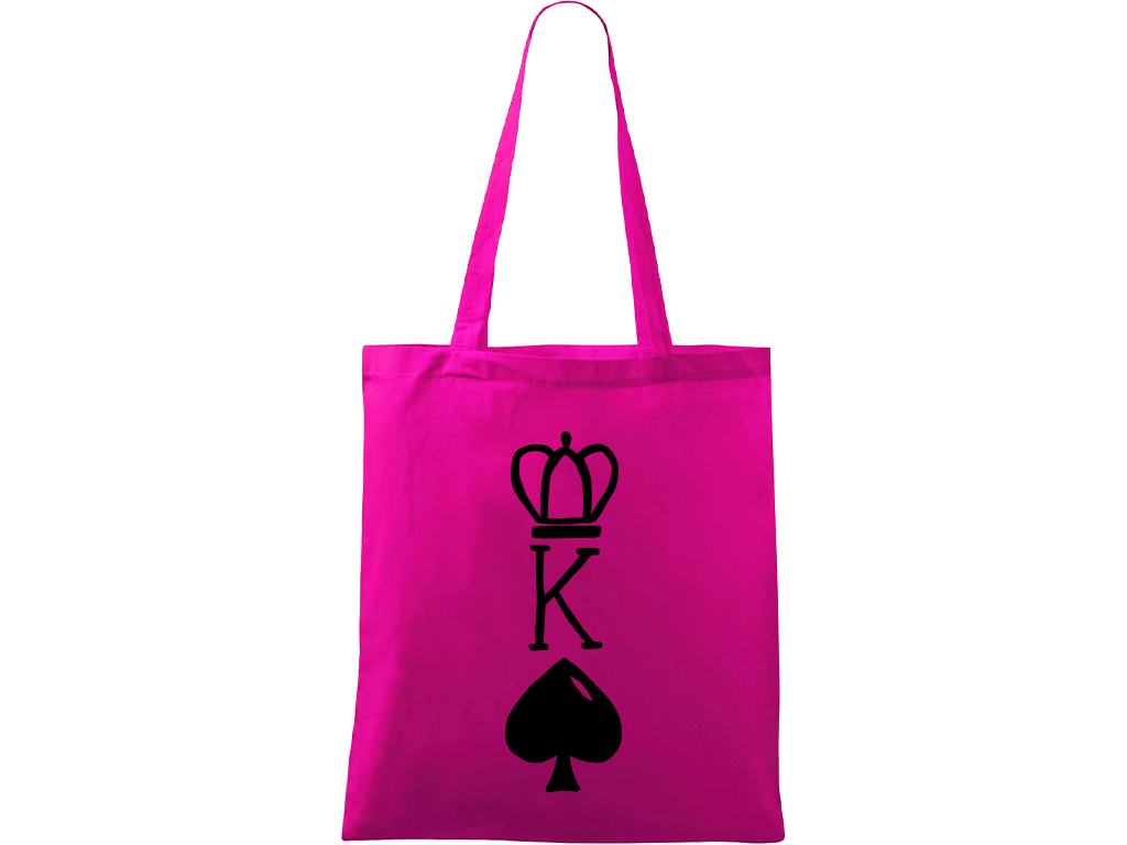 Ručně malovaná plátěná taška Handy - King Barva tašky: VÍNOVÁ, Barva motivu: ČERNÁ