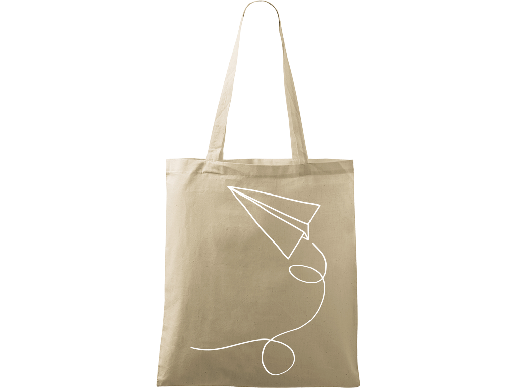 Ručně malovaná plátěná taška Handy - Šipka Barva tašky: PŘÍRODNÍ, Barva motivu: BÍLÁ