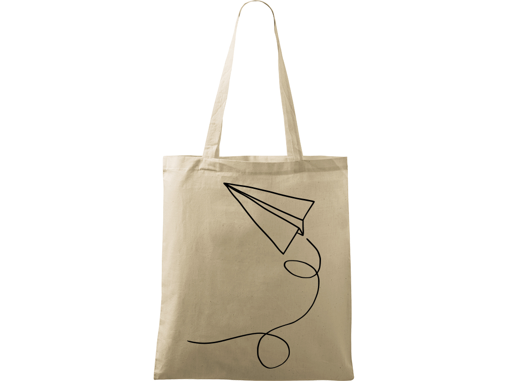 Ručně malovaná plátěná taška Handy - Šipka Barva tašky: PŘÍRODNÍ, Barva motivu: ČERNÁ