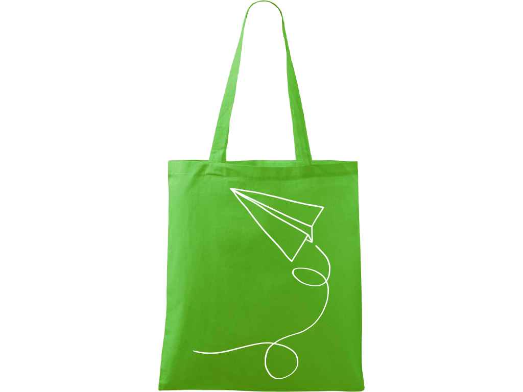 Ručně malovaná plátěná taška Handy - Šipka Barva tašky: ZELENÁ, Barva motivu: BÍLÁ