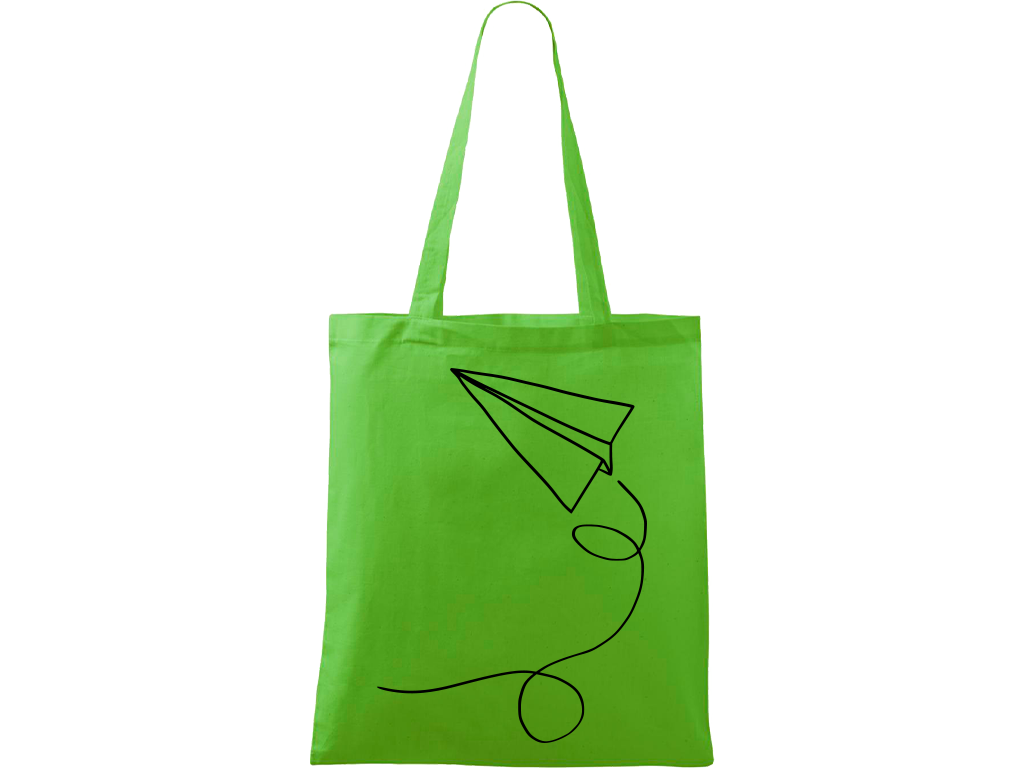 Ručně malovaná plátěná taška Handy - Šipka Barva tašky: ZELENÁ, Barva motivu: ČERNÁ