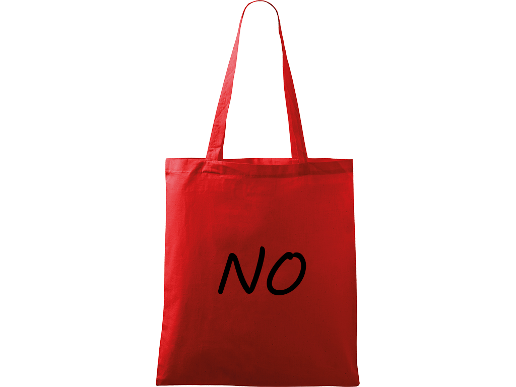 Ručně malovaná plátěná taška Handy - NO Barva tašky: ČERVENÁ, Barva motivu: ČERNÁ