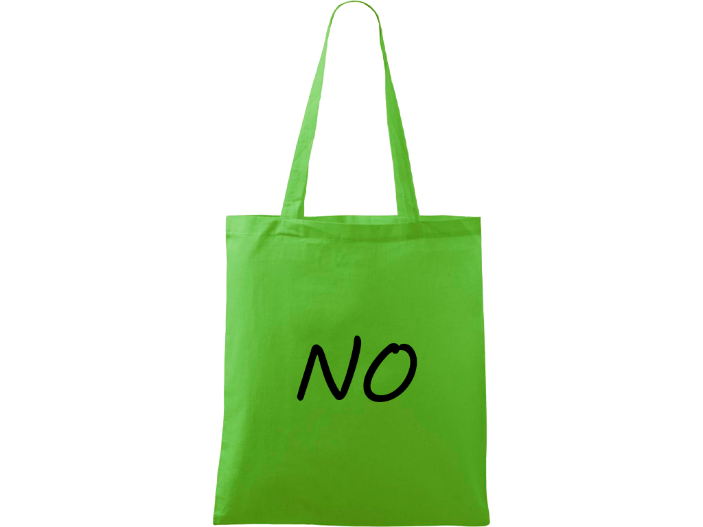 Ručně malovaná plátěná taška Handy - NO Barva tašky: ZELENÁ, Barva motivu: ČERNÁ