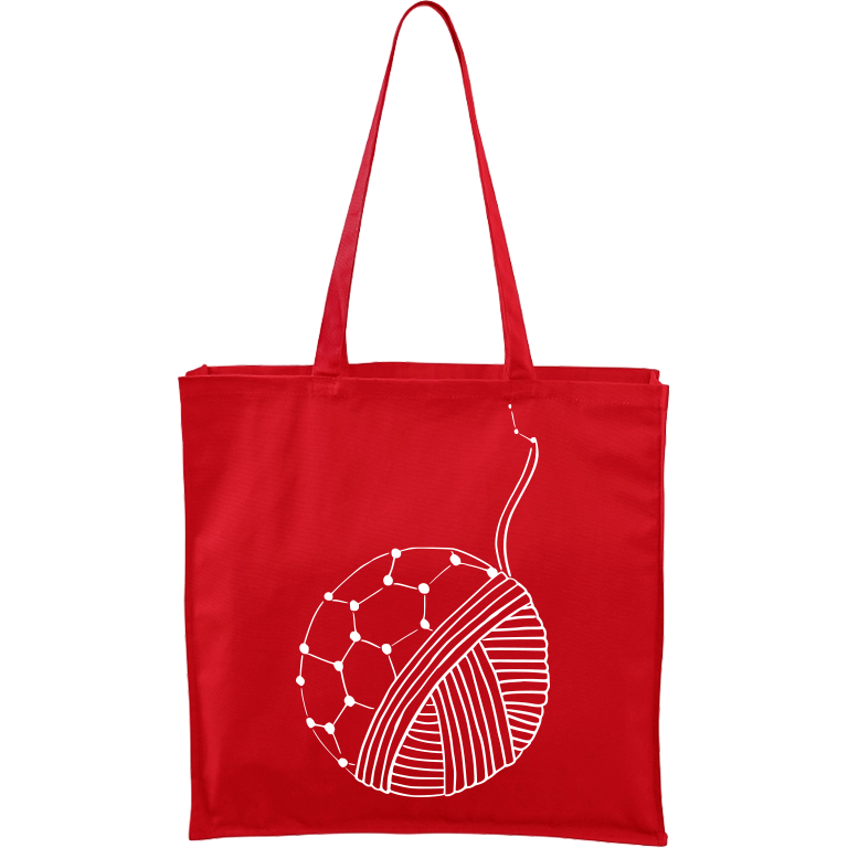Ručně malovaná plátěná taška Carry - Fulleren Barva tašky: ČERVENÁ, Barva motivu: BÍLÁ