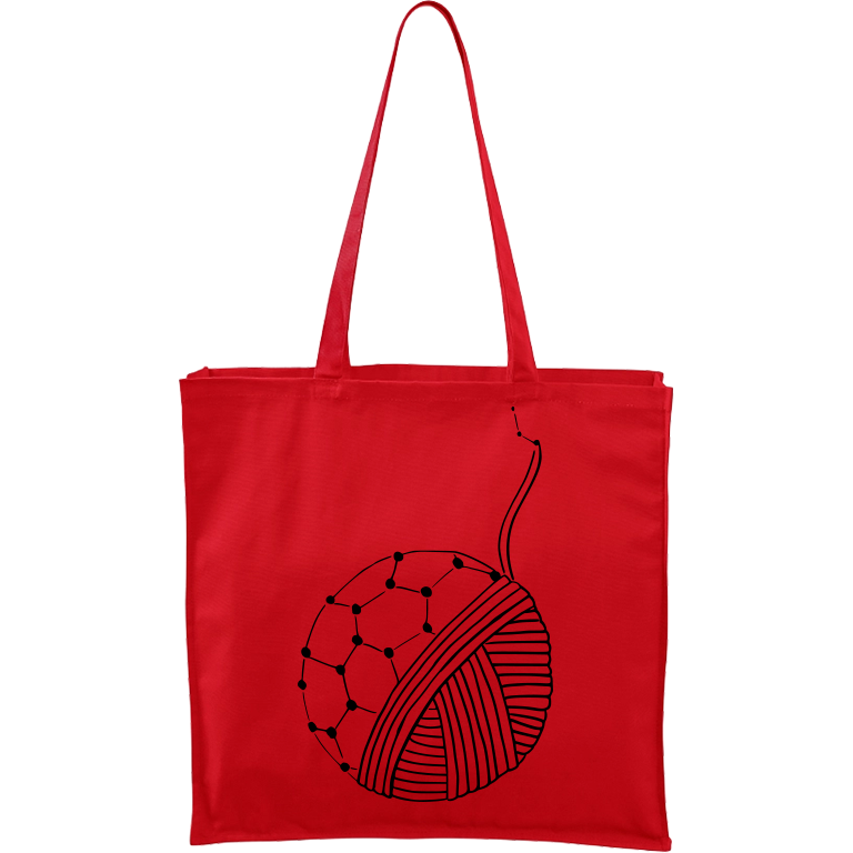 Ručně malovaná plátěná taška Carry - Fulleren Barva tašky: ČERVENÁ, Barva motivu: ČERNÁ