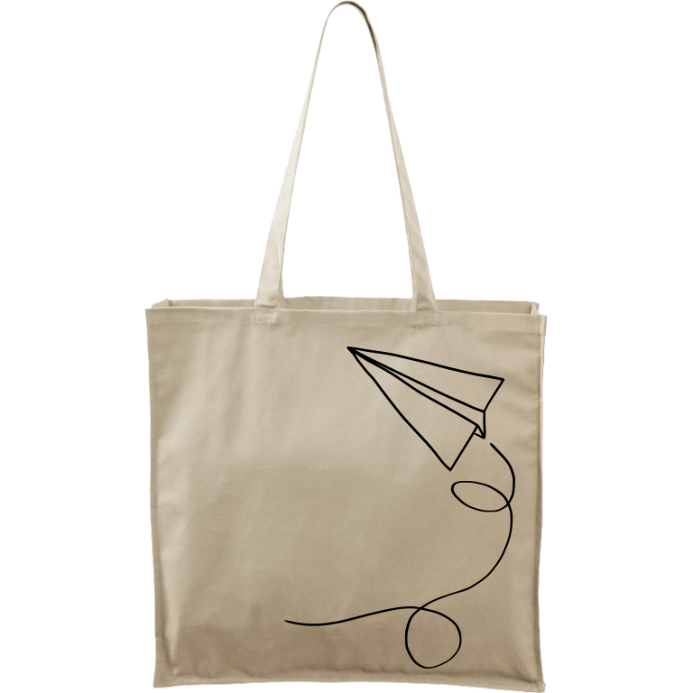 Ručně malovaná plátěná taška Carry - Šipka Barva tašky: PŘÍRODNÍ, Barva motivu: ČERNÁ