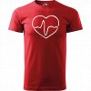 Ručně malované triko červené s bílým motivem - Doktorské srdce