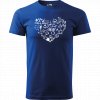 Ručně malované triko modré s bílým motivem - Chemikovo srdce