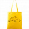 Plátěná taška Handy žlutá s černým motivem - Spící žralok
