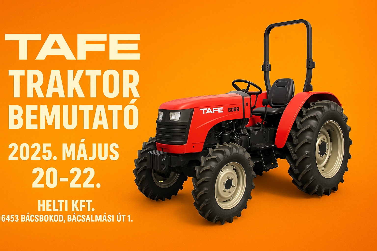 TAFE traktor bemutató a Helti Kft. telephelyén