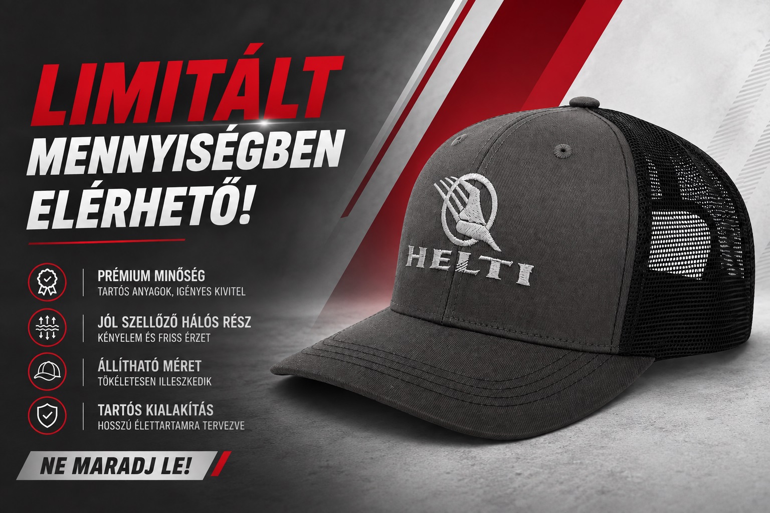 Helti premium trucker sapka