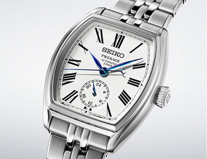 Seiko Presage SPB537J1: smalt a elegance v tonneau pouzdře