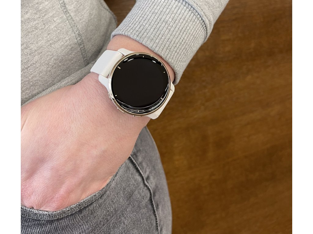 Garmin Venu 2 Plus Cream Gold Bezel with Ivory Case and Silicone Band