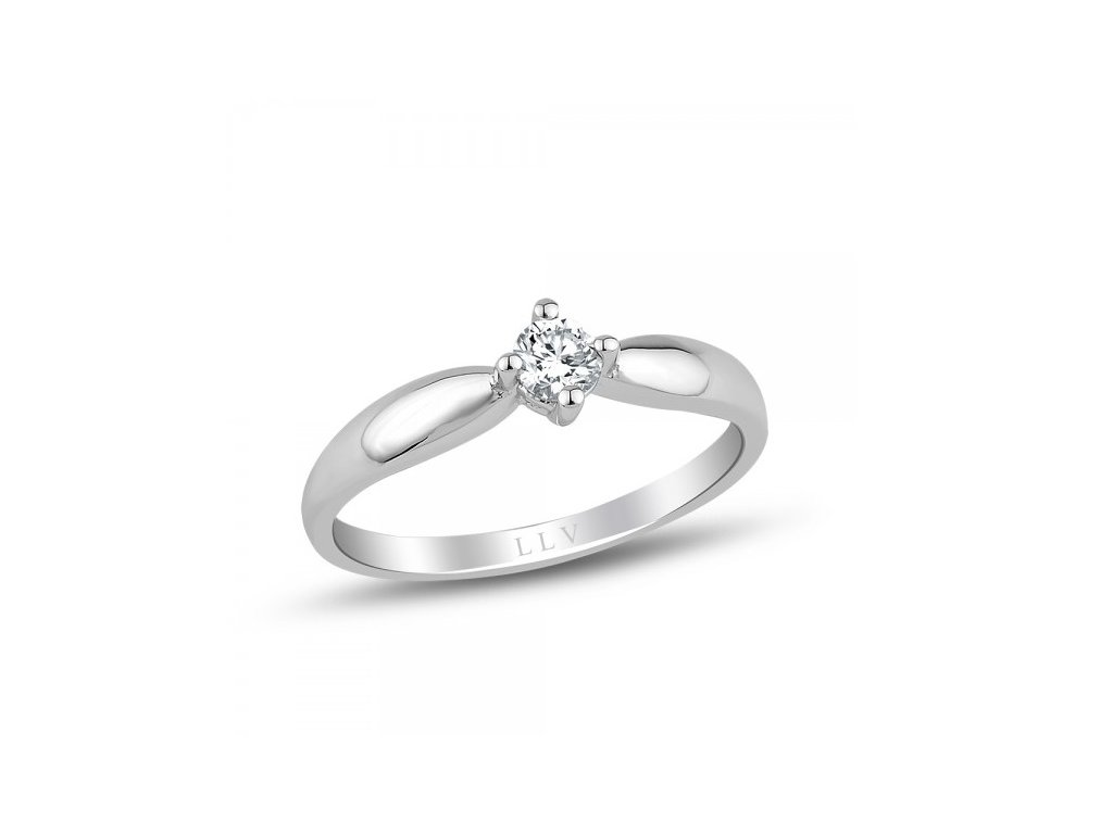 Prsten z bílého zlata s briliantem RMD1002 + možnost výměny do 90 dní |  HELVETIA