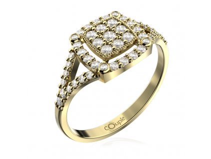 Zlatý dámský prsten Kostka 6610309