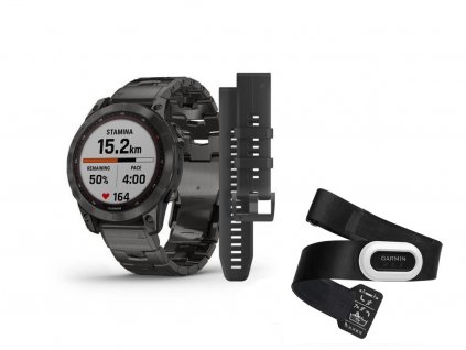 Garmin Fenix 7 PRO Sapphire Solar Style, Titan Gray/ Titan Band 010-02540-39 Premium + náhradní řemínek