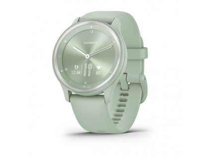 Garmin vivomove Sport, Cool Mint Case and Silicone Band with Silver Accents 010-02566-03