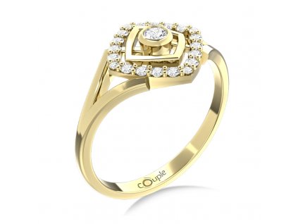 Luxur Zlatý dámský prsten Kostka 6610314