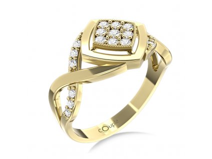 Luxur Zlatý dámský prsten Kostka 6610313