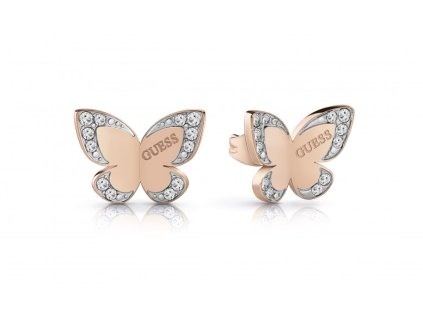 r12001200 UBE78012 Nausnice GUESS v tvare motya ruzovej farby