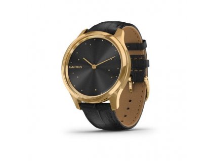 Garmin vívomove3 Luxe, 24K Gold/Black Leather Band 010-02241-22 Premium