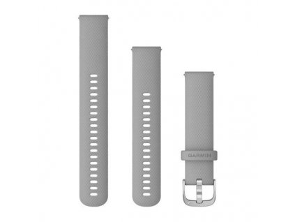 Garmin řemínek Quick Release 20, silikonový šedý, stříbrná přezka