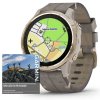 123351 2 garmin fenix6s pro sapphire gold suede band map music 010 02159 40 nahradni reminek