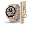 Garmin Fenix 7S PRO Sapphire Solar Titan Rose Gold/ Limestone Leather Band 010-02539-35