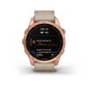 Garmin Fenix 7S PRO Sapphire Solar Titan Rose Gold/ Limestone Leather Band 010-02539-35