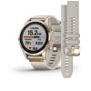 Garmin Fenix 7S PRO Sapphire Solar Titan Rose Gold/ Limestone Leather Band 010-02539-35