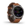 Garmin Fenix 7 PRO Sapphire Solar Style, Titan/ Brown Leather Band 010-02540-31