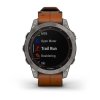 Garmin Fenix 7 PRO Sapphire Solar Style, Titan/ Brown Leather Band 010-02540-31