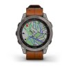 Garmin Fenix 7 PRO Sapphire Solar Style, Titan/ Brown Leather Band 010-02540-31