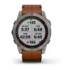 Garmin Fenix 7X PRO Sapphire Solar Titan/ Brown Leather Band 010-02541-19