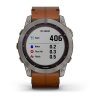 Garmin Fenix 7X PRO Sapphire Solar Titan/ Brown Leather Band 010-02541-19