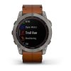 Garmin Fenix 7X PRO Sapphire Solar Titan/ Brown Leather Band 010-02541-19