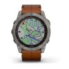 Garmin Fenix 7X PRO Sapphire Solar Titan/ Brown Leather Band 010-02541-19