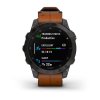 Garmin EPIX PRO Sapphire Style, Titan Black/ Brown Leather Band 010-02582-30