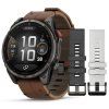 Garmin Fenix 8 PRO – 47 mm, AMOLED, Sapphire, Carbon grey/Chestnut 010-03198-40 + náhradní řemínek